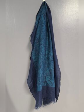 Blue Paisley Lightweight Scarf Shawl